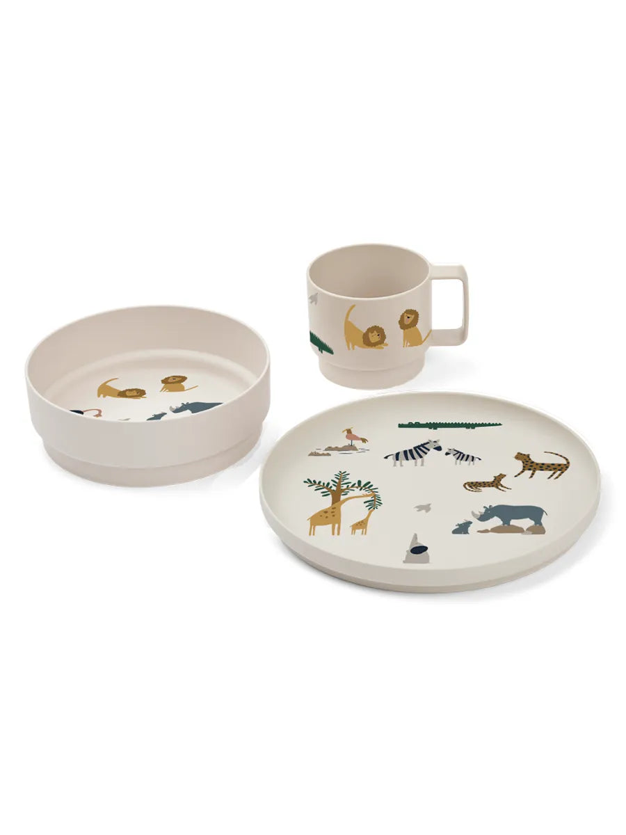 Archi Tableware Set, All together/Sandy fra Liewood - 1 - Jacobsen Plus