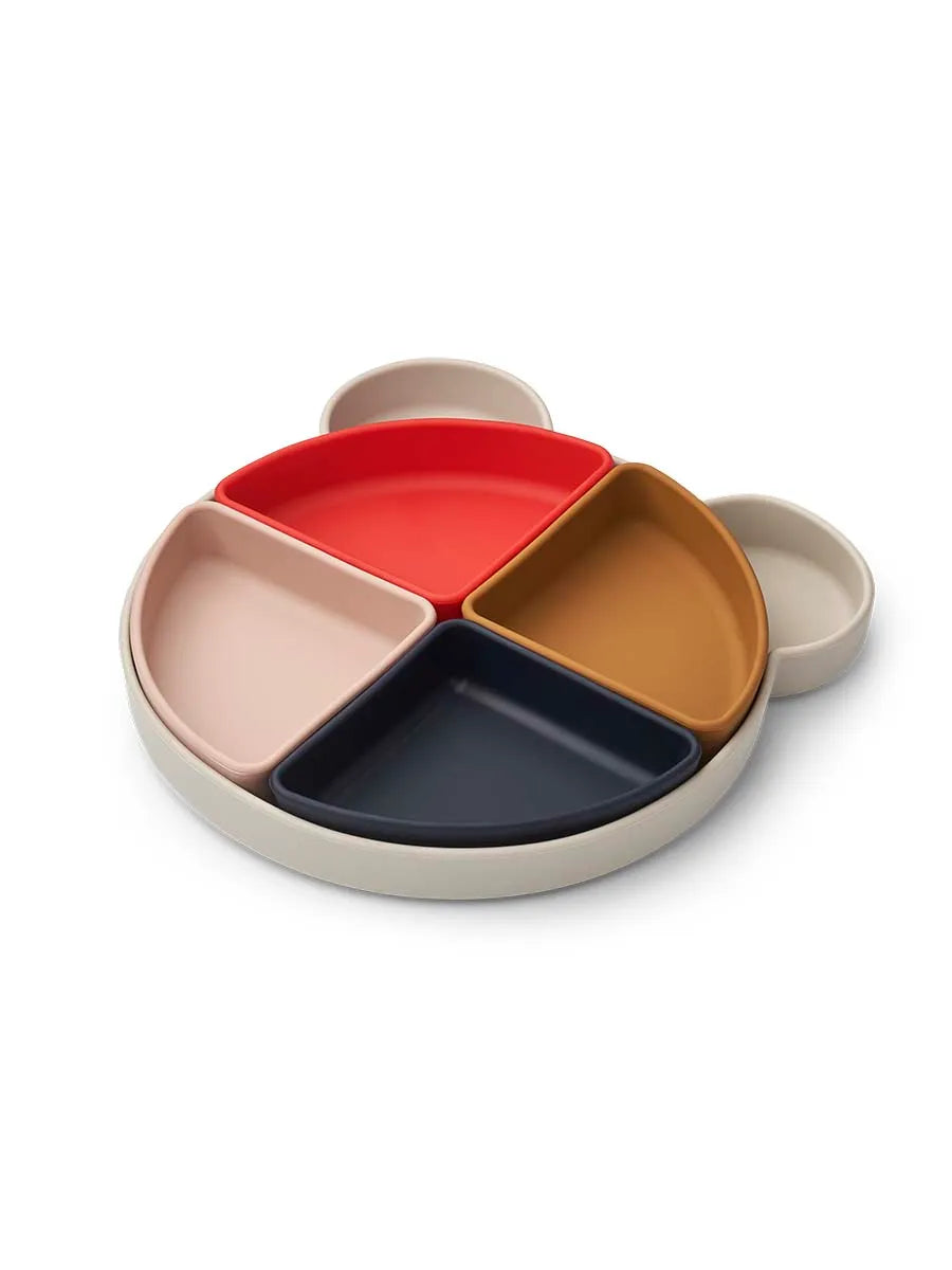 Arne ruminddelt tallerken, Mr bear sandy multi mix fra Liewood