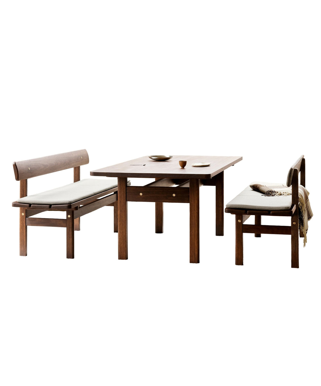 Asserbo sæt, spisebord og bænke inkl. hynder, af Børge Mogensen - 1 - Jacobsen Plus