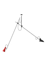 VV Cinquanta Suspension Lampe fra Astep - Sort stel med sort og rød skærm - Jacobsen Plus