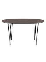 Piet Hein B611 Superellipse spisebord, 135 x 90 cm fra Fritz Hansen - Grå laminat m. alukant - Sort stel - Jacobsen Plus