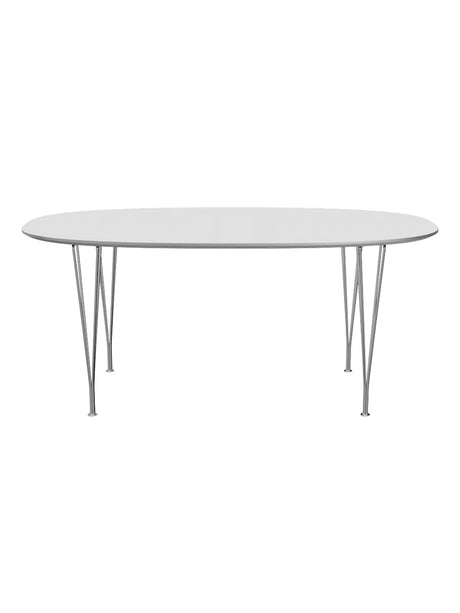 Piet Hein B616 Spisebord, 170 x 100 cm fra Fritz Hansen - Hvid laminat m. alukant - Jacobsen Plus