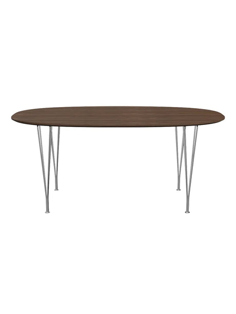 Piet Hein B616 Superellipse spisebord, 170 x 100 cm fra Fritz Hansen - Hvid laminat m. alukant - Jacobsen Plus