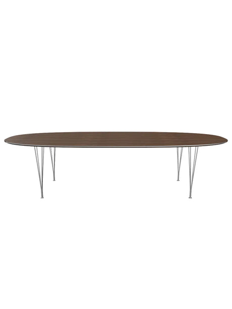 Piet Hein B617 Superellipse spisebord, 300 x 130 cm fra Fritz Hansen - Hvid laminat m. alukant - Jacobsen Plus