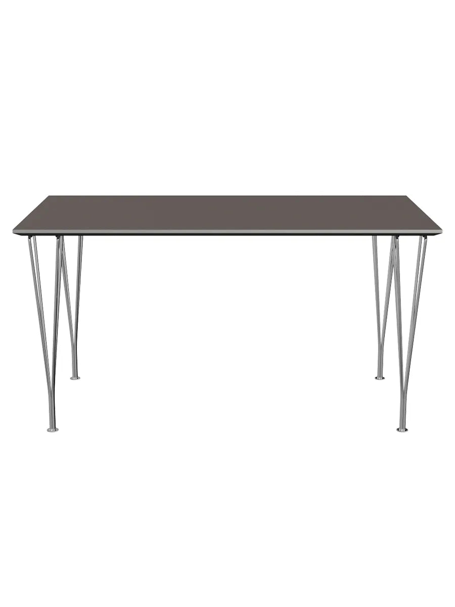 Piet Hein B637 Spisebord, 140 x 80 cm fra Fritz Hansen - Grå laminat m. alukant - Jacobsen Plus
