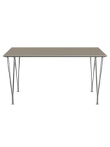 Piet Hein B637 Spisebord, 140 x 80 cm fra Fritz Hansen - Brown Ottawa m. alukant (specialfarve) - Jacobsen Plus