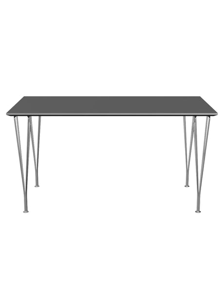Piet Hein B637 Spisebord, 140 x 80 cm fra Fritz Hansen - Hvid laminat m. alukant - Jacobsen Plus