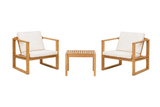 Bodil Kjær udendørs loungesæt i teak med 1 sidebord og 2 loungestole inkl. hynder fra Carl Hansen & Søn - 1 - Jacobsen Plus