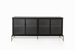Dowry II kabinet, onyx eg, frosted glass fra Stellar Works