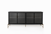 Dowry II kabinet, onyx eg, frosted glass fra Stellar Works