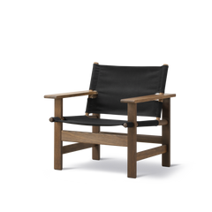 The Canvas Chair, røget eg sort canvas af Børge Mogensen