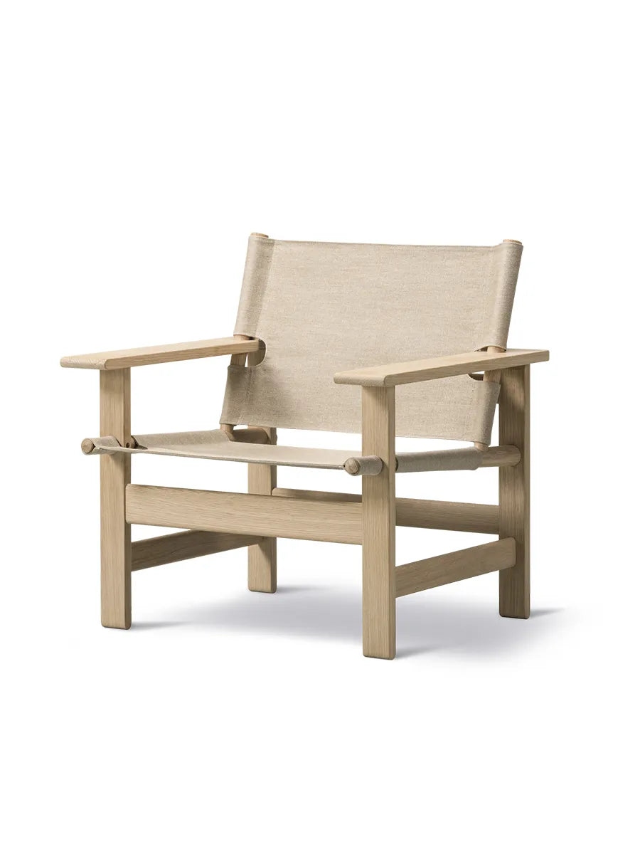 The Canvas Chair af Børge Mogensen - Eg sæbe - natur canvas / Ingen hynde - Jacobsen Plus