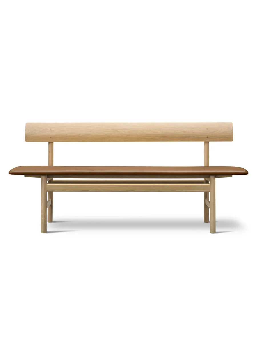 Bænk 3171 af Børge Mogensen - Omni Cognac 307 / Eg sæbe - Jacobsen Plus