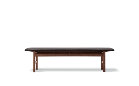 3172 bænk uden ryglæn af Børge Mogensen - Røget eg - Omni 377 mørkebrun læder - Jacobsen Plus