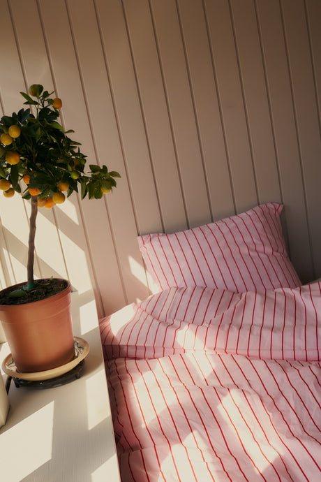 Bongusta - Percale sengetøj, 140x200/60x63 cm, Baby pink & ski patrol - 4 - Jacobsen Plus