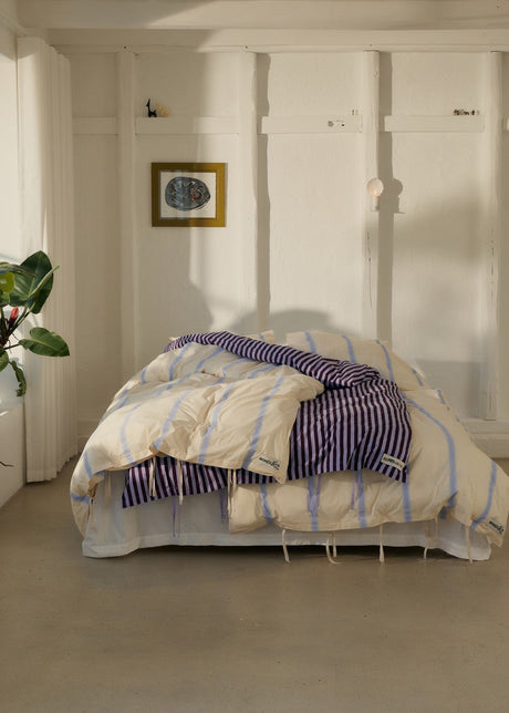 Bongusta - Percale sengetøj, 140x200/60x63 cm, Wine & lavender blue - 4 - Jacobsen Plus
