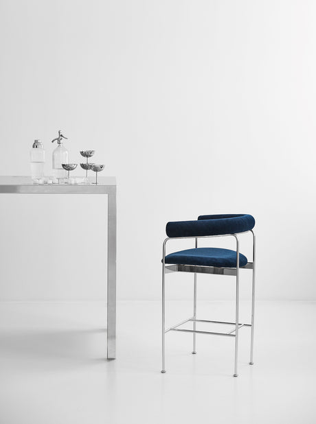 DK3 Baia Counter Stool - Mocca Leather / Chrome - Jacobsen Plus