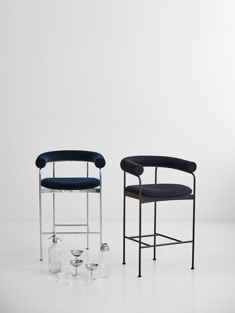 DK3 Baia Counter Stool - Mocca Leather / Chrome - Jacobsen Plus