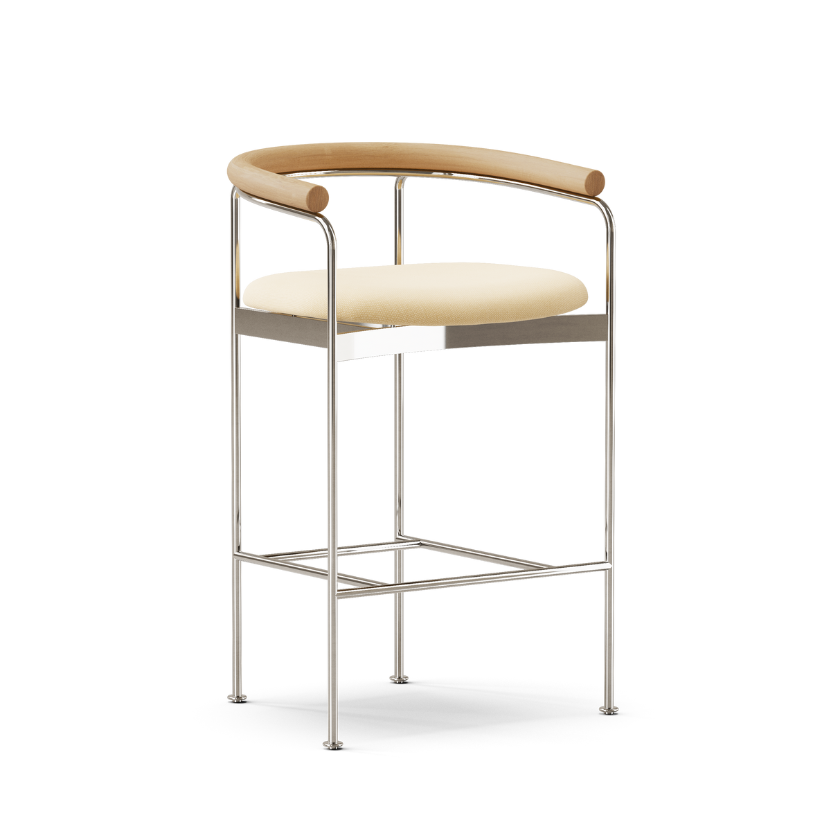 DK3 Baia Counter Stool - Balmoral 02 / Chrome / Oak Oil - Jacobsen Plus