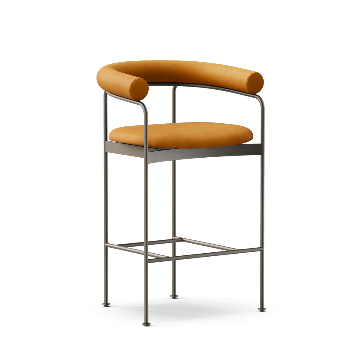 DK3 Baia Counter Stool - Cognac Leather / Black Steel - Jacobsen Plus