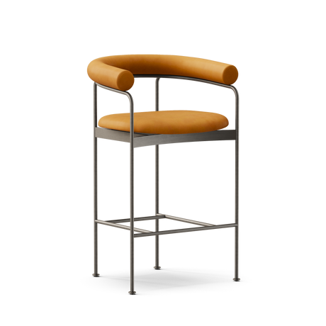 DK3 Baia Counter Stool - Mocca Leather / Chrome - Jacobsen Plus