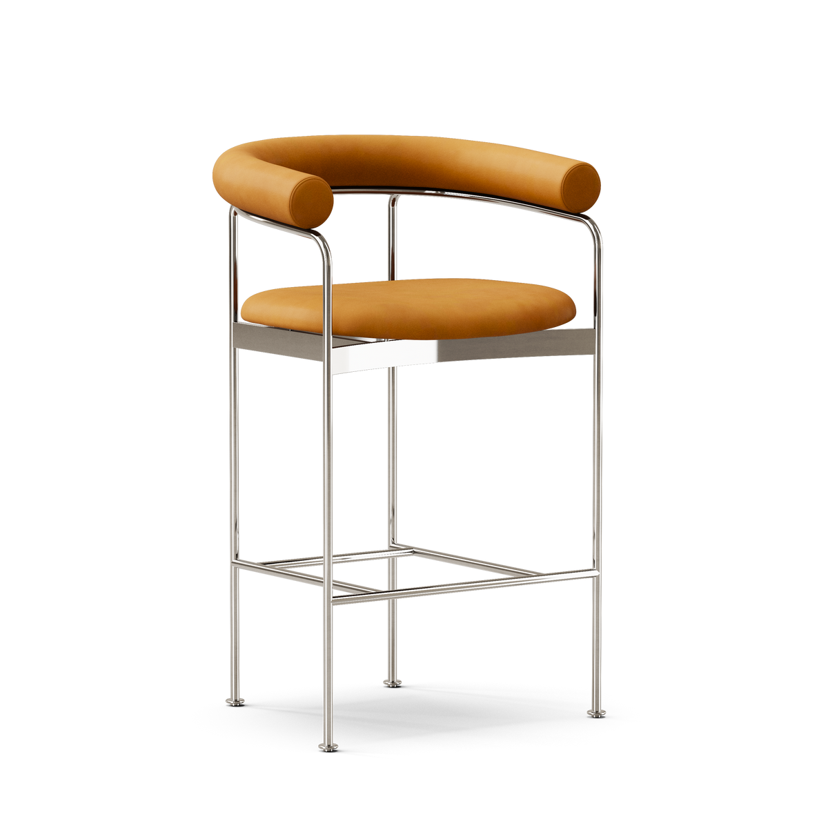 DK3 Baia Counter Stool - Cognac Leather / Chrome - Jacobsen Plus