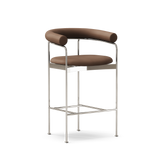 DK3 Baia Counter Stool - Mocca Leather / Chrome - Jacobsen Plus