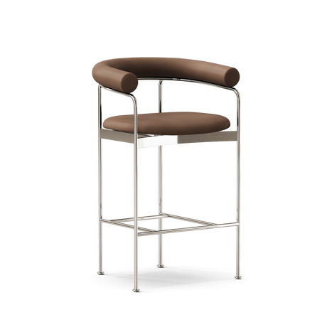 DK3 Baia Counter Stool - Mocca Leather / Chrome - Jacobsen Plus