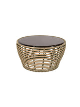 Basket Sofabord fra Cane-line - Medium - H40 x Ø75 cm / Natural-Glazed lava black - Jacobsen Plus