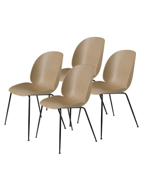 Beetle Chair, conic base 4 stk. fra GUBI - Black / Black Matt base - Jacobsen Plus