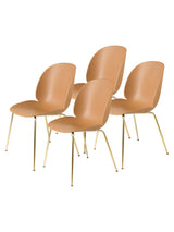 Beetle Chair, conic base 4 stk. fra GUBI - Amber Brown / Brass Semi Matt base - Jacobsen Plus
