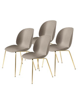 Beetle Chair, conic base 4 stk. fra GUBI - New Beige / Brass Semi Matt base - Jacobsen Plus