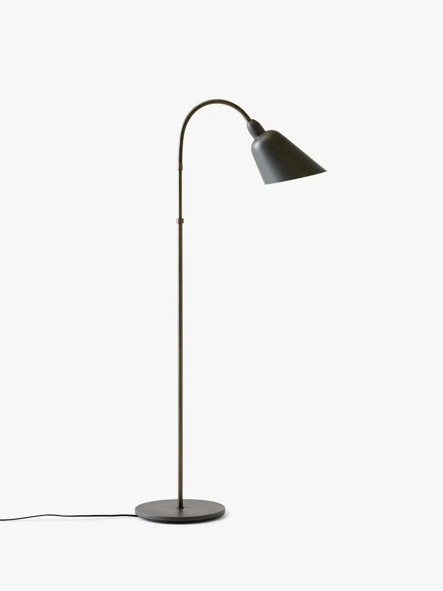 AJ7 Bellevue gulvlampe af Arne Jacobsen - Stone Grey & Bronzed Brass - Jacobsen Plus