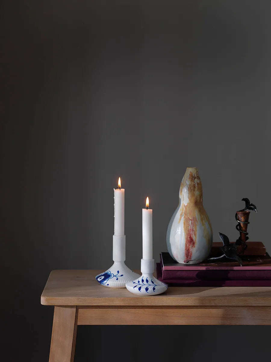 Royal Copenhagen Blå Mega Riflet, lysestage 12 cm