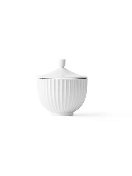 Bonbonniere i porcelæn fra Lyngby Porcelæn - Ø: 14 / Hvid - Jacobsen Plus