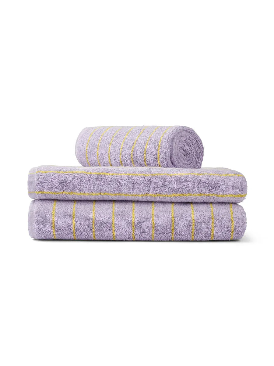 Naram towel - Lilac & Neon yellow fra Bongusta
