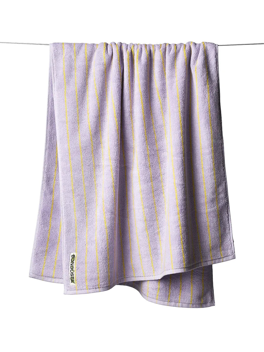 Naram towel - Lilac & Neon yellow fra Bongusta