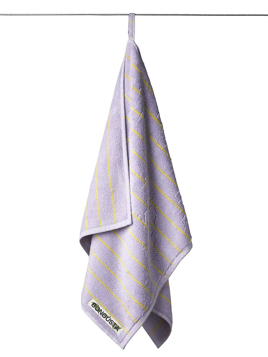 Naram towel - Lilac & Neon yellow fra Bongusta
