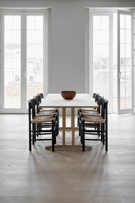 Shaker Bord C18, 220 cm af Børge Mogensen - Eg olie / Uden tillægsplade - Jacobsen Plus