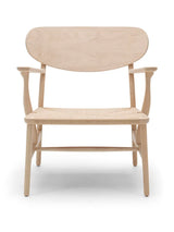 CH22 Loungestol af Hans J. Wegner - Natur / Eg - sæbebehandlet - Jacobsen Plus
