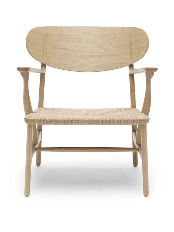 CH22 Loungestol af Hans J. Wegner - Natur / Eg - hvidolieret - Jacobsen Plus