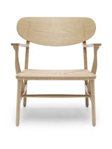 CH22 Loungestol af Hans J. Wegner - Natur / Eg - hvidolieret - Jacobsen Plus