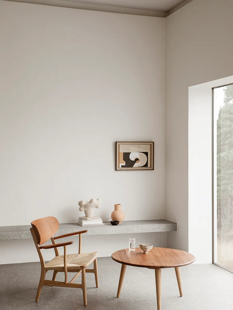 CH008 Sofabord, olieret teak/eg af Hans J. Wegner - H: 44 cm - Jacobsen Plus