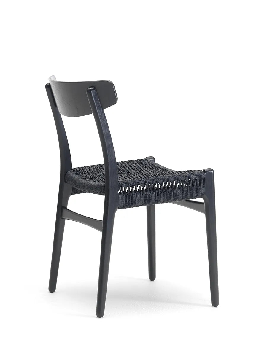 CH23 Spisestol, sort eg med sort flet af Hans J. Wegner