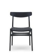 CH23 Spisestol, sort eg med sort flet af Hans J. Wegner