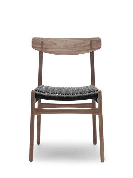 CH23 Spisestol, valnød olie med sort flet af Hans J. Wegner - 1 - Jacobsen Plus