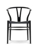 Y-stol CH24, sort ask med sort flet af Hans J. Wegner