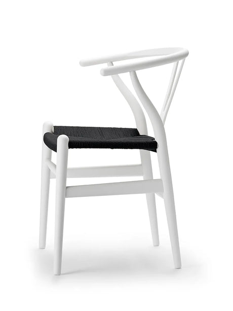 Y-stol CH24 Soft Natural White med sort flet af Hans J. Wegner - 3 - Jacobsen Plus