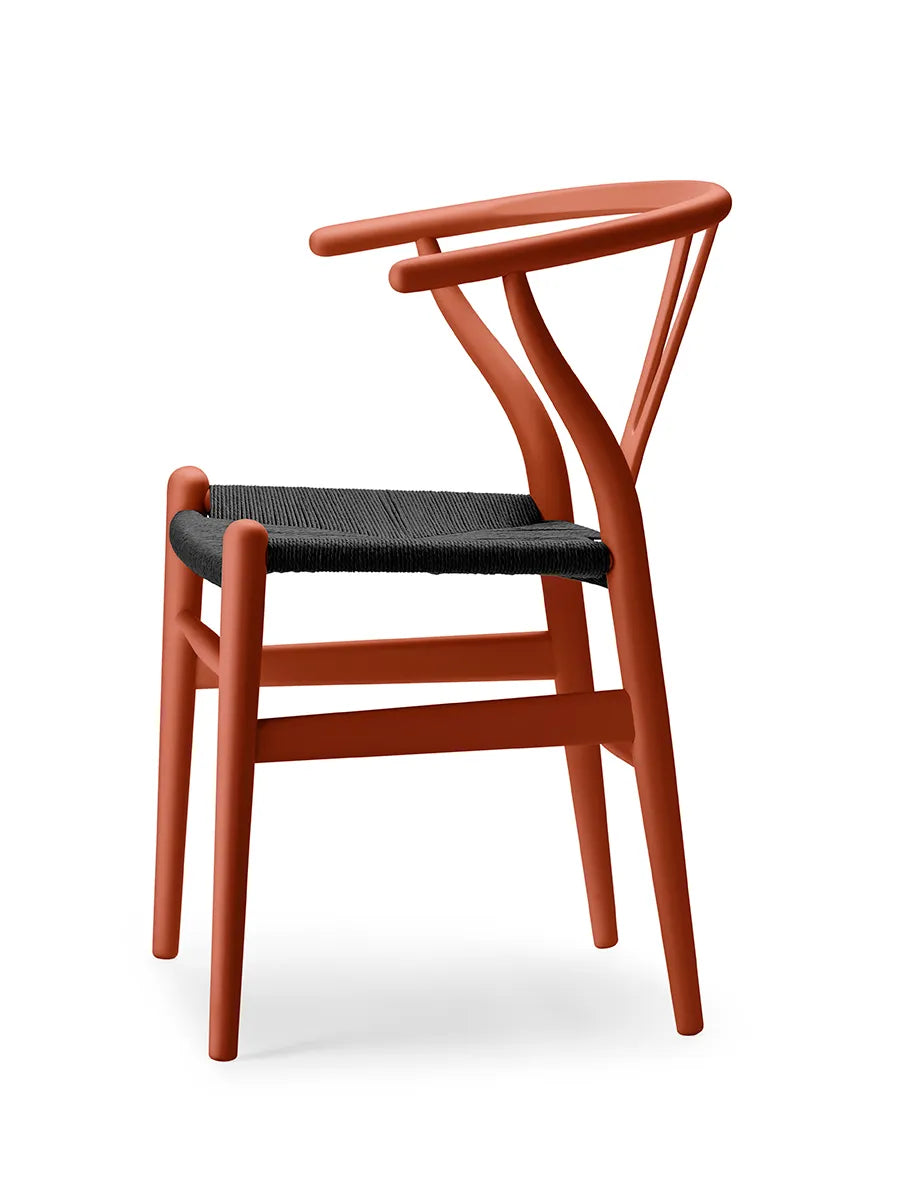 Y-stol CH24 Soft Terracotta med sort flet af Hans J. Wegner