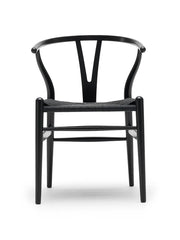 Y-stol CH24, sort eg med sort flet af Hans J. Wegner
